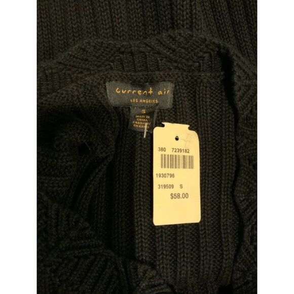 Current Air Black Sweater W/Brown Animal Print Puff Sleeves Size Small, NWT! - Picture 6 of 6